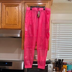 NWT ANDREW CHRISTIAN Bright Pink Drawstring Jogger Pants size XL (34-36)